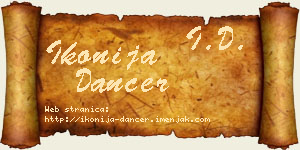 Ikonija Dancer vizit kartica